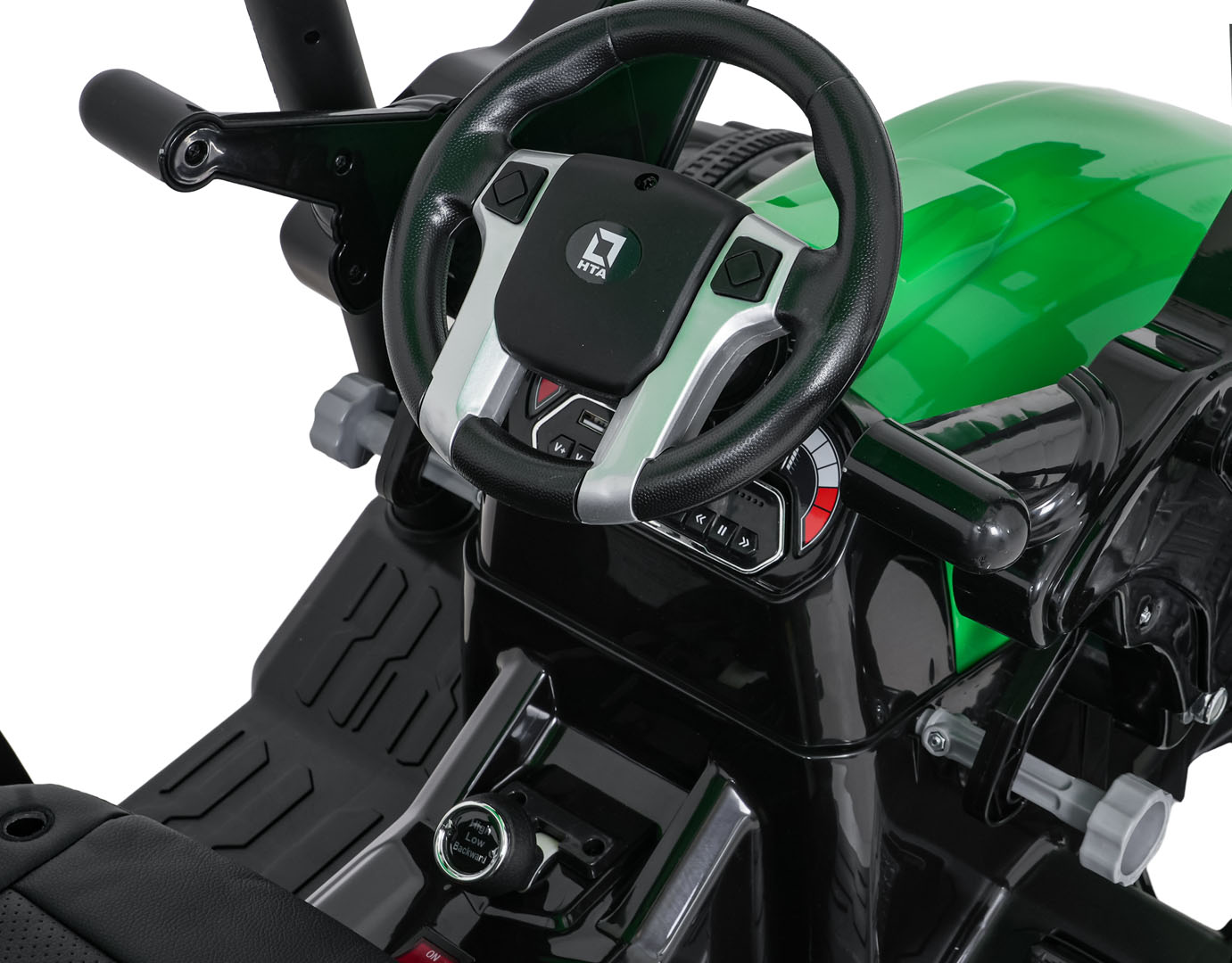 Tractor electric pentru copii cu remorca cu cupa Mega D68 24V 400W (3158) Verde - Autokids.ro - poza 3