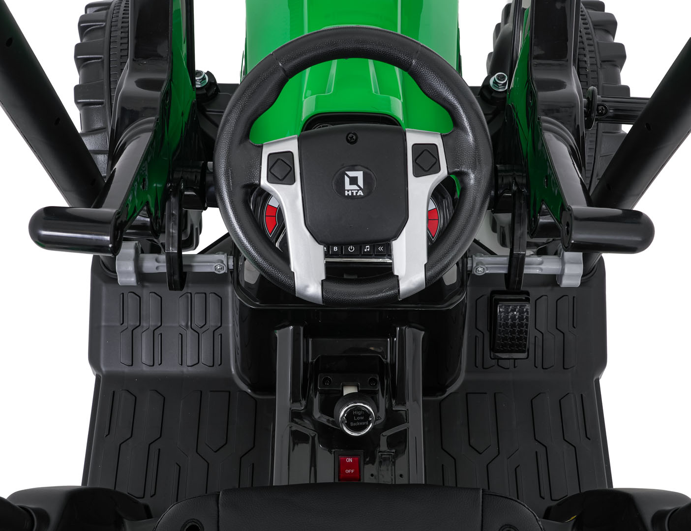 Tractor electric pentru copii cu remorca cu cupa Mega D68 24V 400W (3158) Verde - Autokids.ro - poza 5
