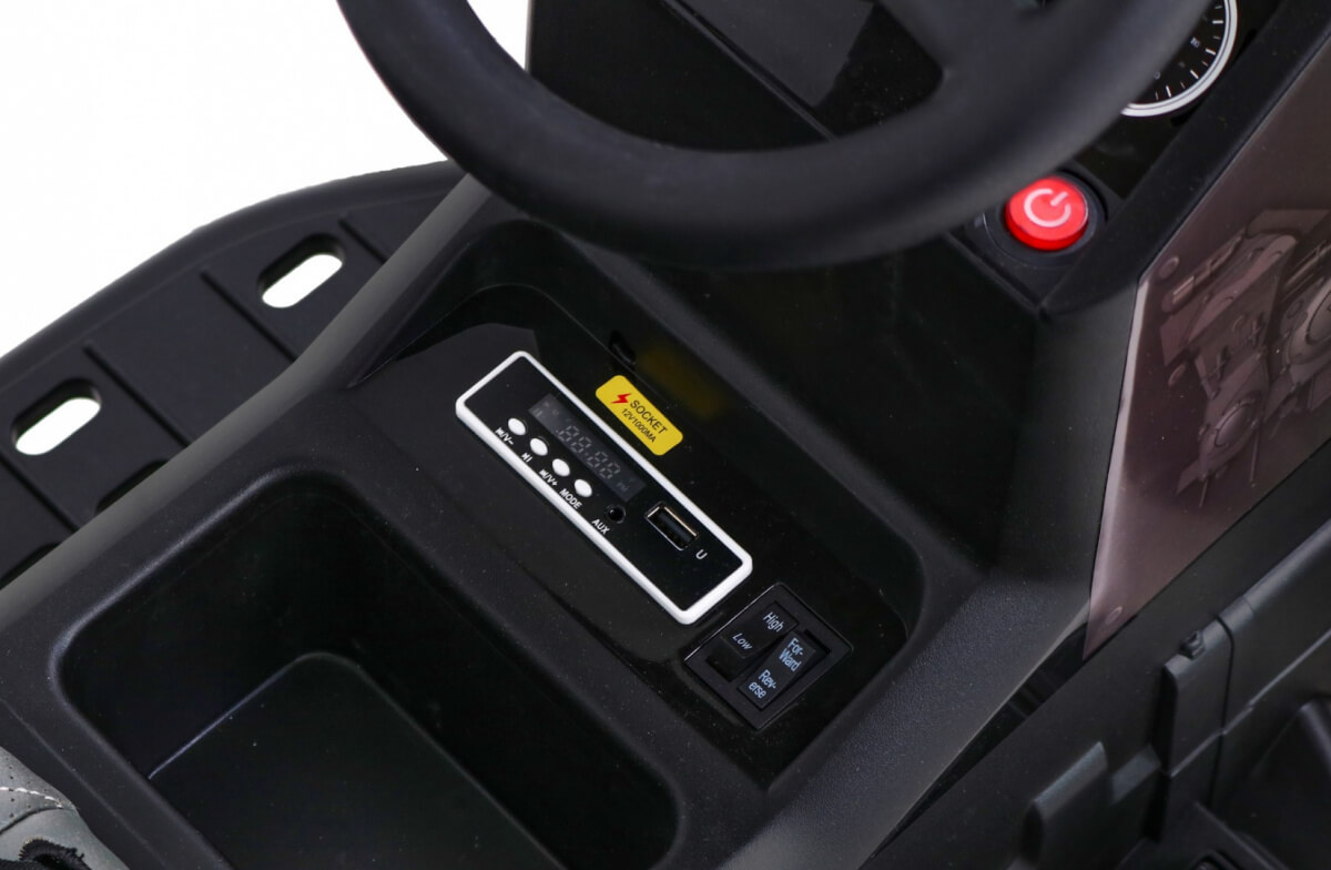 Tractor electric pentru copii cu remorca Titanium, roti EVA (0925) Negru - Autokids.ro - poza 4
