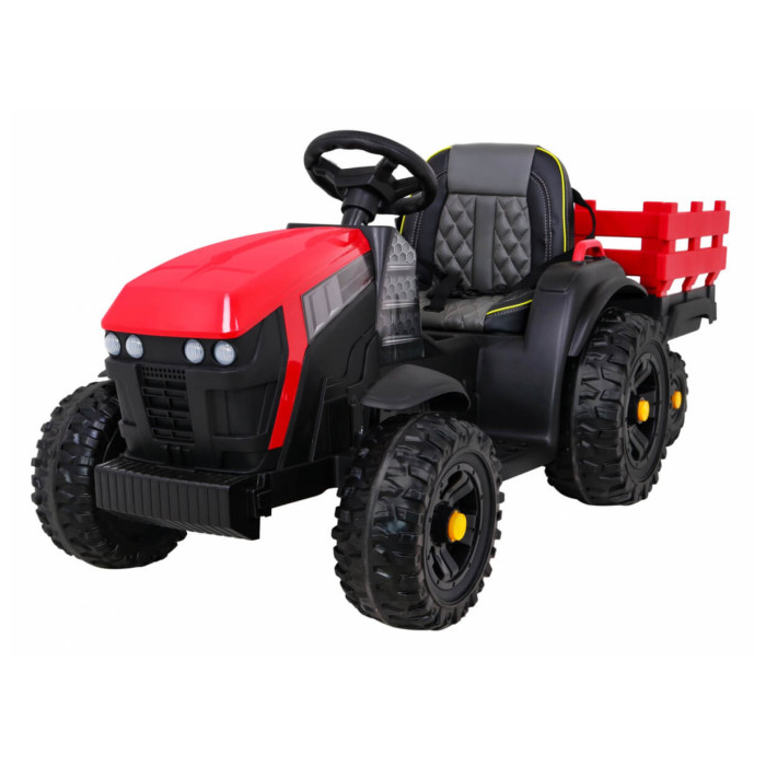 Tractor electric pentru copii cu remorca Titanium, roti EVA (0925) Rosu - Autokids.ro - poza 1