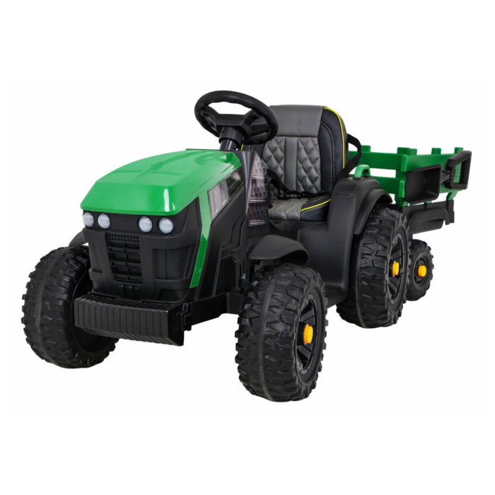 Tractor electric pentru copii cu remorca Titanium, roti EVA (0925) Verde - Autokids.ro - poza 1