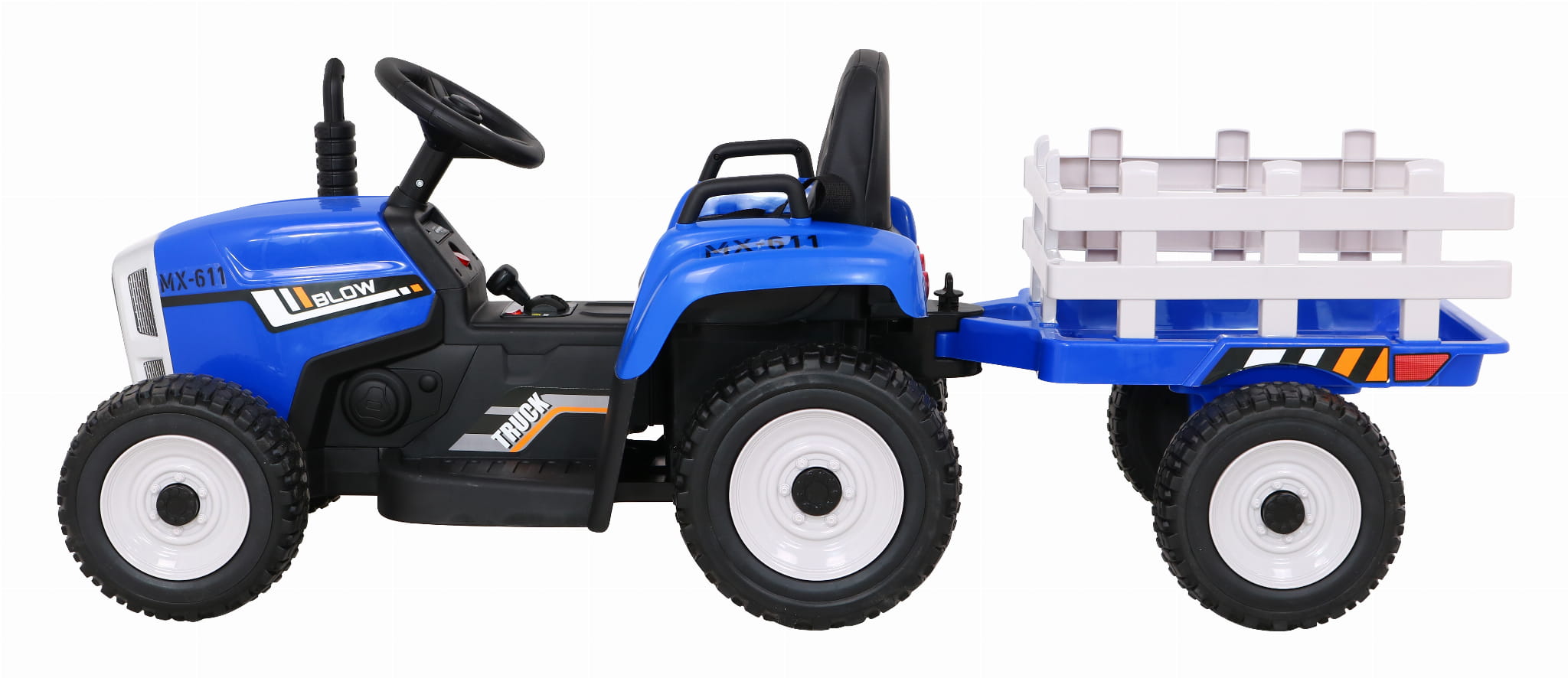 Tractor electric pentru copii cu remorca Workers Truck (MX-611) Albastru - Autokids.ro - poza 4
