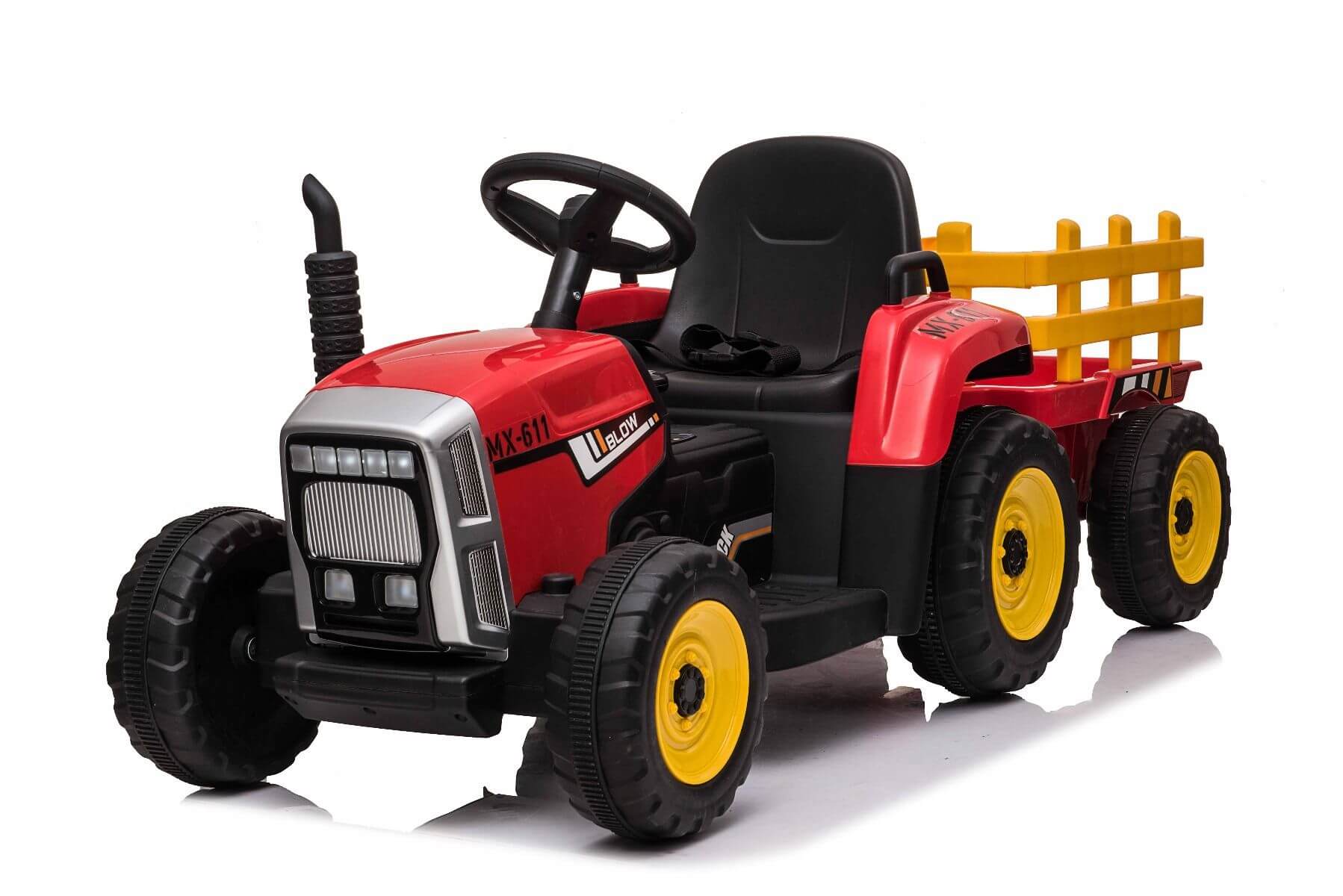 Tractor electric pentru copii cu remorca Workers Truck (MX-611) Rosu - Autokids.ro - poza 1