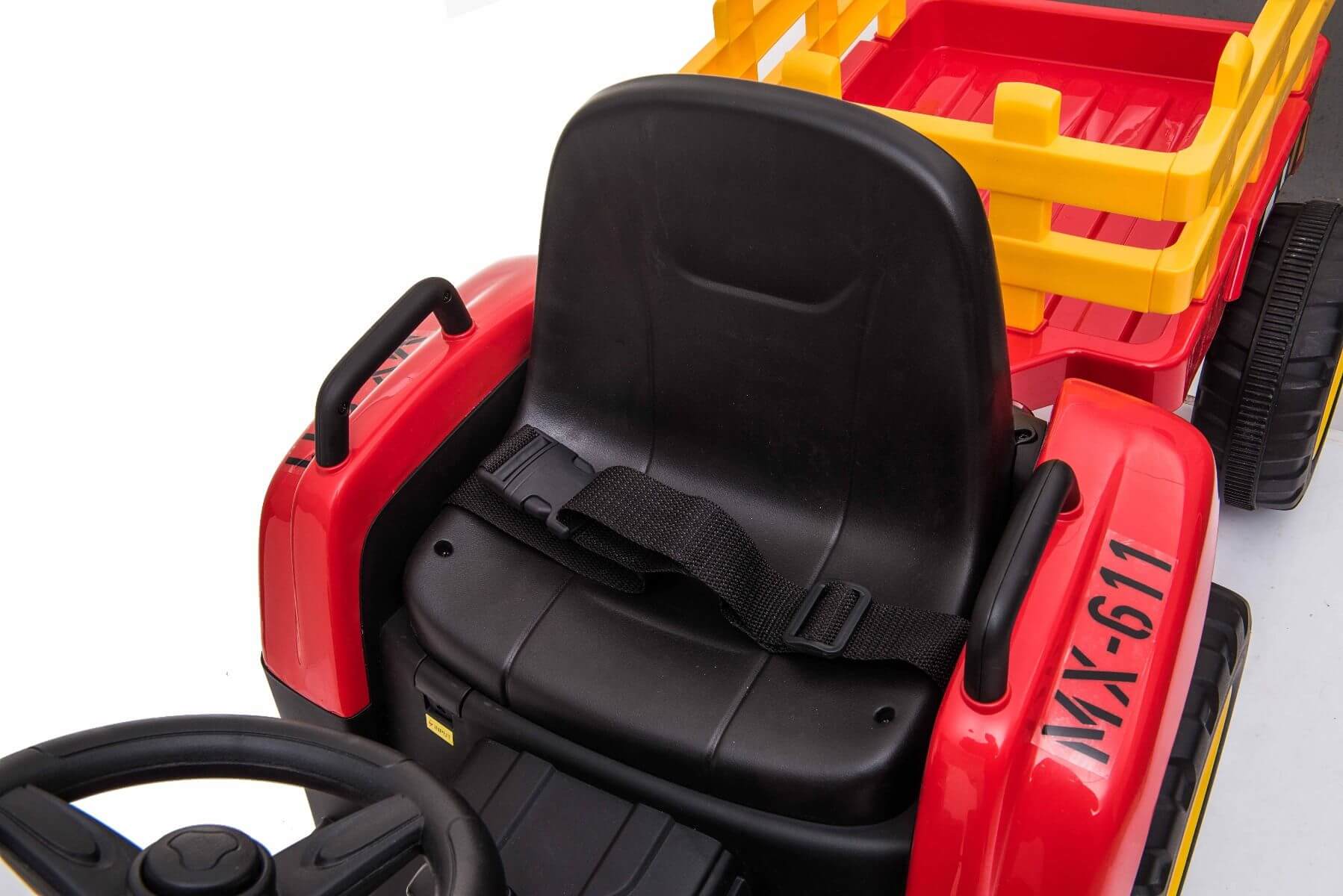 Tractor electric pentru copii cu remorca Workers Truck (MX-611) Rosu - Autokids.ro - poza 4