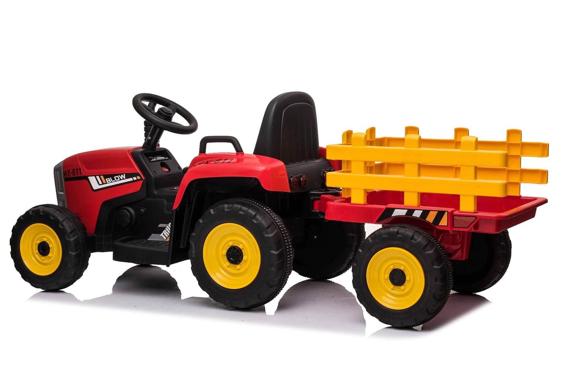 Tractor electric pentru copii cu remorca Workers Truck (MX-611) Rosu - Autokids.ro - poza 5