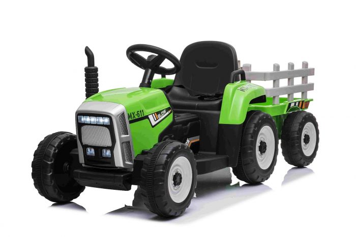 Tractor electric pentru copii cu remorca Workers Truck (MX-611) Verde - Autokids.ro - poza 5