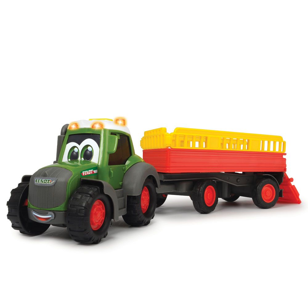 Tractor Fendt cu remorca si figurina vaca Simba - poza 1