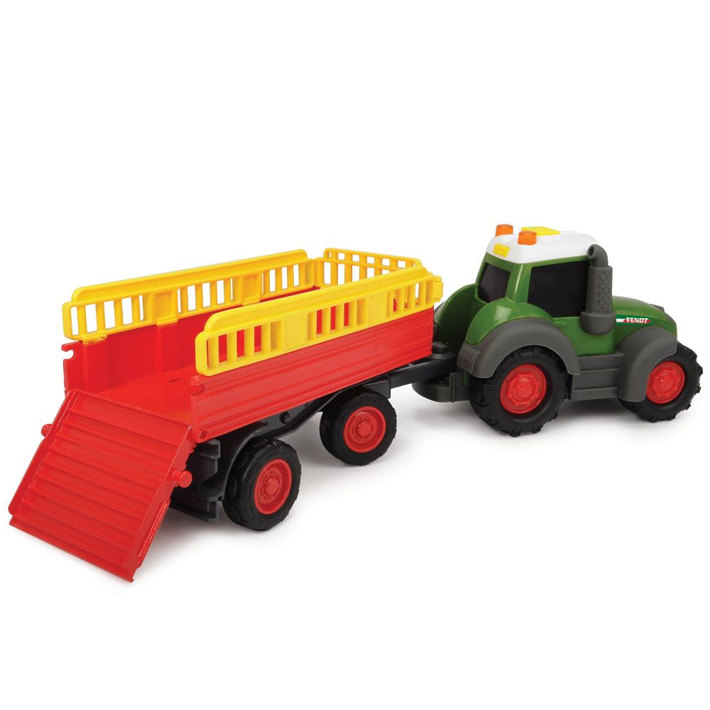 Tractor Fendt cu remorca si figurina vaca Simba - poza 3