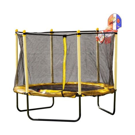 Trambulina Chipolino Sporty 140 cm cu cos baschet yellow - poza 1