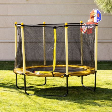 Trambulina Chipolino Sporty 140 cm cu cos baschet yellow - poza 2