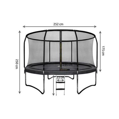 Trambulina de gradina 244cm cu plasa si scarita Malatec - poza 3