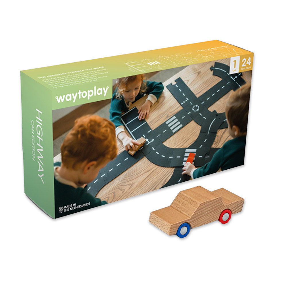 Traseu auto Waytoplay, Highway Car Edition, 25 piese multicolor