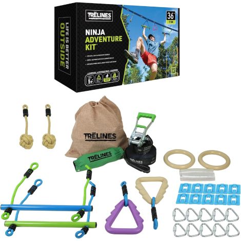 Traseu cu obstacole Ninja Adventure Treline set, pentru copii peste 5 ani,11 metri - poza 1