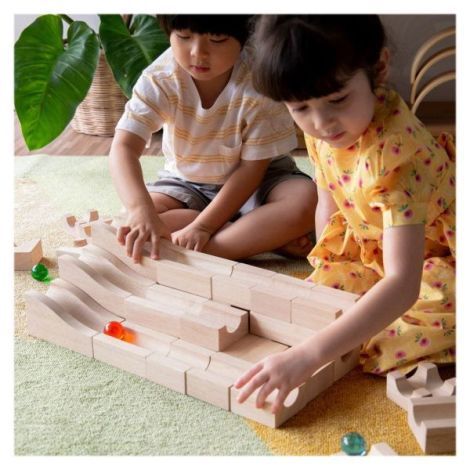 Traseu modular din lemn cu bile, 40 de piese, Guidecraft - poza 2