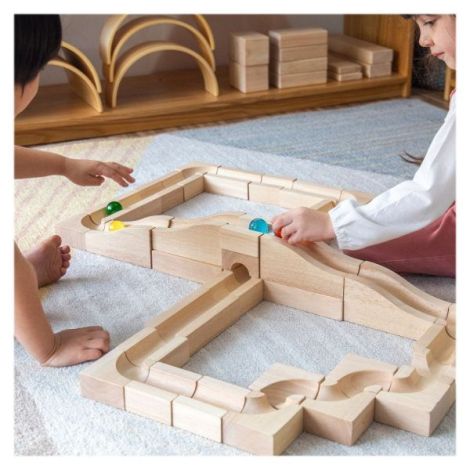 Traseu modular din lemn cu bile, 40 de piese, Guidecraft - poza 4