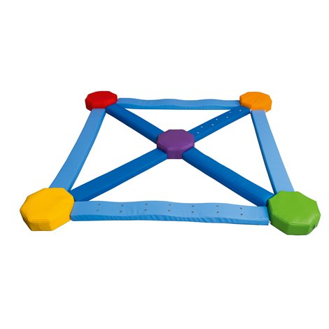 Traseu senzorial cu barne si platforme octogonale, 223x223x10 cm, certificat Oeko-Tex, gradinita - poza 1