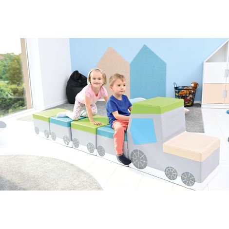 Tren modular din spuma, 215 cm lungime, pentru loc de joaca de interior, gradinita si cresa - poza 3