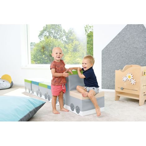 Tren modular din spuma, 215 cm lungime, pentru loc de joaca de interior, gradinita si cresa - poza 5