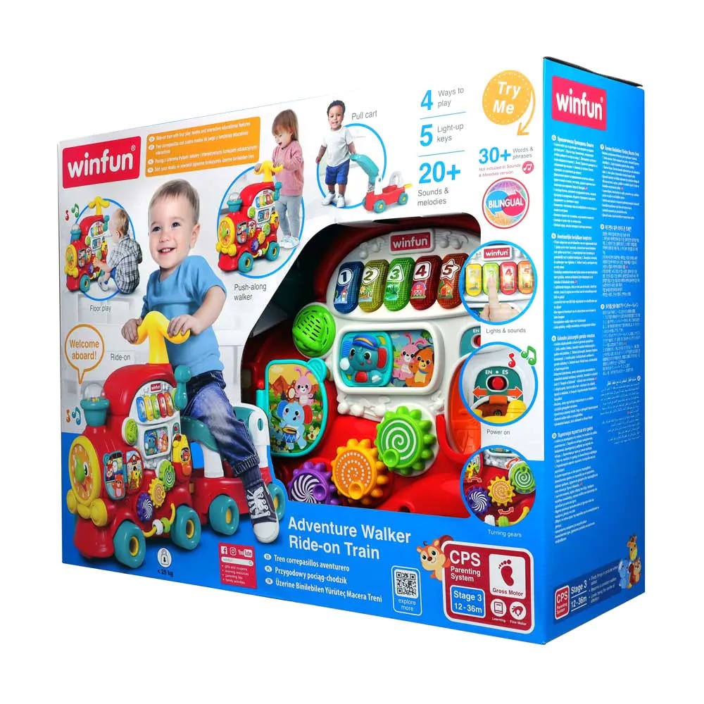 Tren Ride-on Winfun Adventure Walker 4 in 1 cu sunete, luminite si activitati - poza 3
