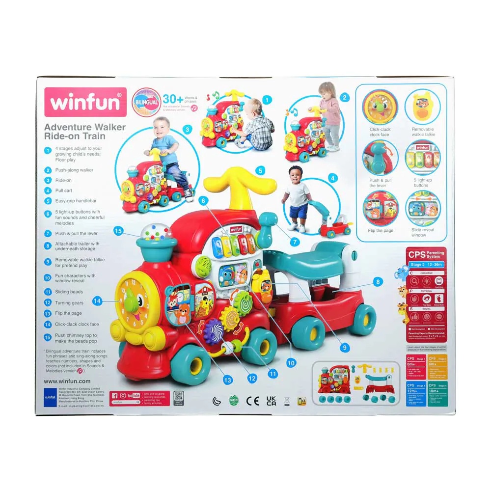 Tren Ride-on Winfun Adventure Walker 4 in 1 cu sunete, luminite si activitati - poza 4
