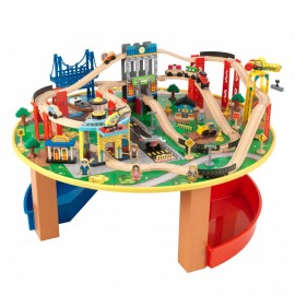 Trenulet din lemn City Explorer si masa de joaca Kidkraft - poza 1