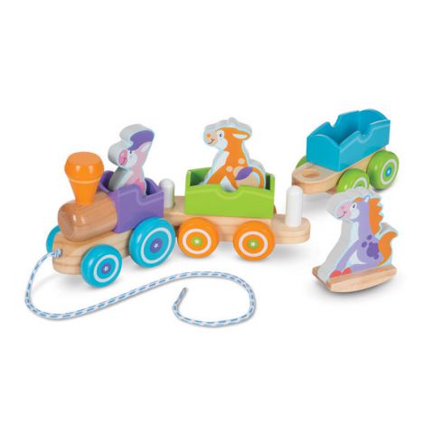 Trenulet din lemn cu animale - Melissa and Doug - poza 1