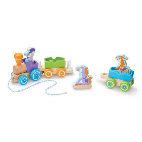 Trenulet din lemn cu animale - Melissa and Doug - poza 2