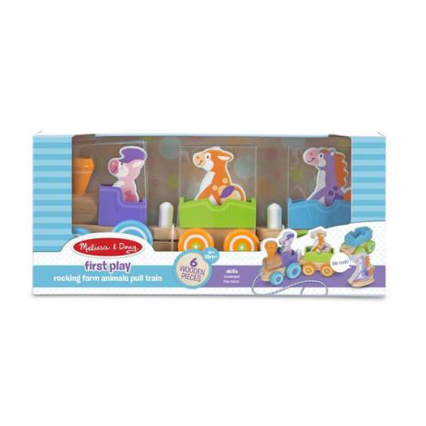 Trenulet din lemn cu animale - Melissa and Doug - poza 3