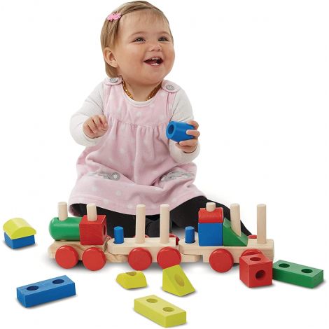 Trenulet din lemn de stivuit Melissa and Doug 572 - poza 3