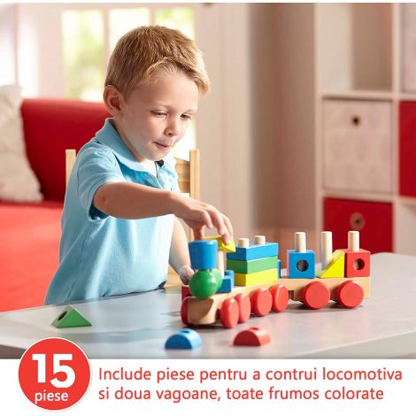 Trenulet din lemn de stivuit Melissa and Doug 572 - poza 4