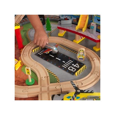 Trenulet din lemn Transportation Station si masa de joaca - poza 5