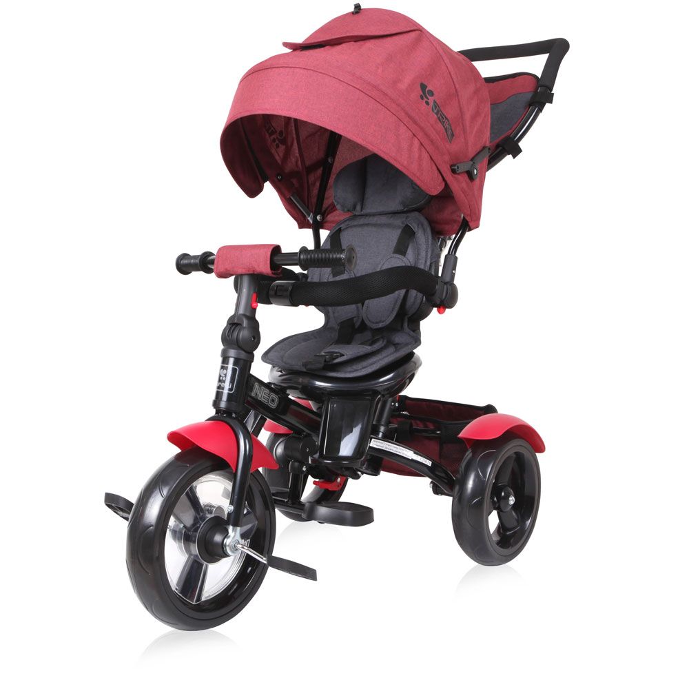 Tricicleta cu parasolar Lorelli Neo 2020 Red Black Luxe - poza 1