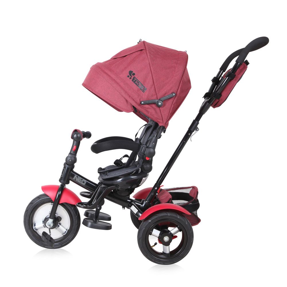 Tricicleta cu parasolar Lorelli Neo Air 2020 Red Black Luxe - poza 1