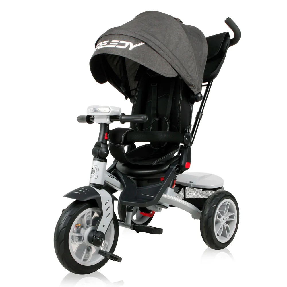 Tricicleta cu parasolar si scaun rotativ Lorelli Speedy Air Neagra - poza 2
