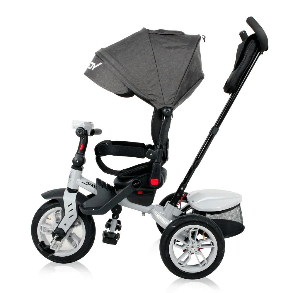 Tricicleta cu parasolar si scaun rotativ Lorelli Speedy Air Neagra - poza 4