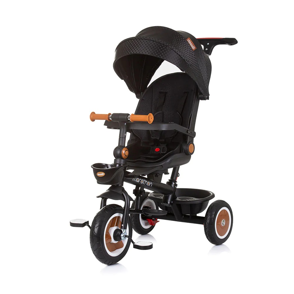 Tricicleta cu scaun rotativ si parasolar Chipolino Marathon 2025 Obsidian - poza 1