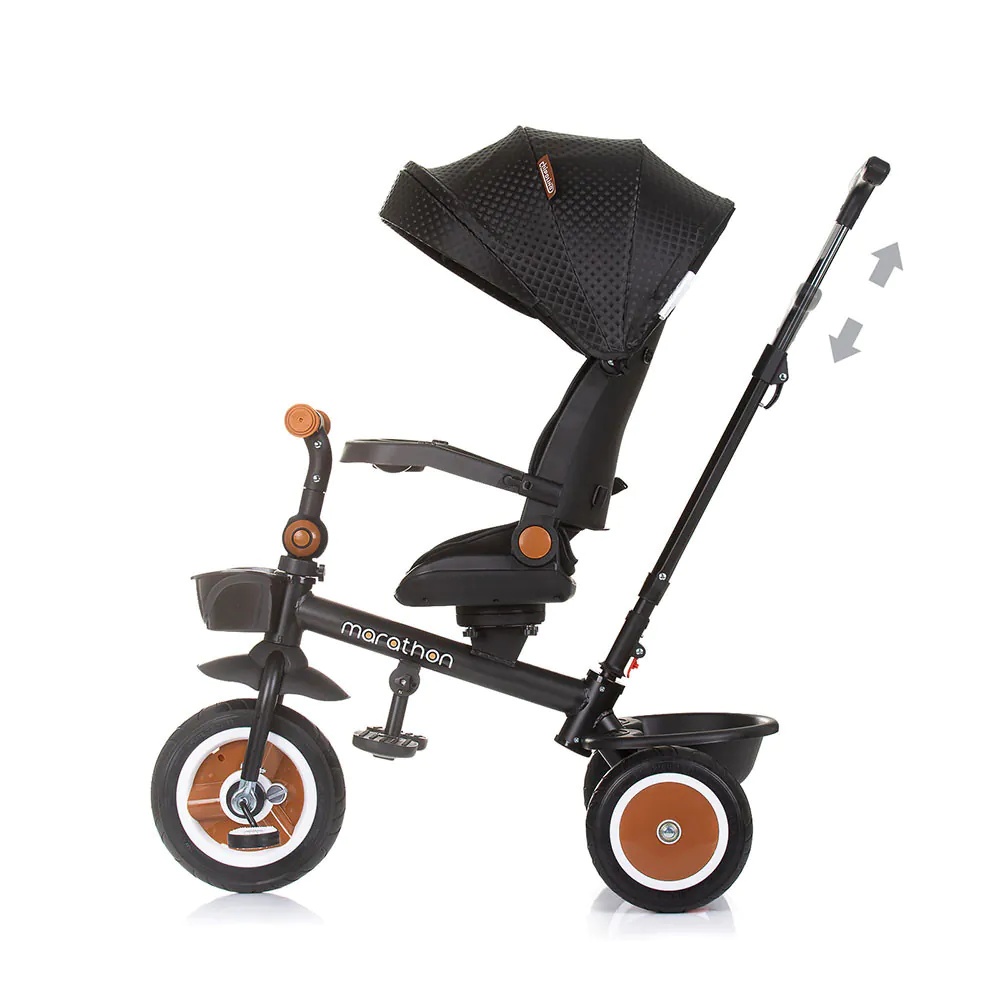 Tricicleta cu scaun rotativ si parasolar Chipolino Marathon 2025 Obsidian - poza 4