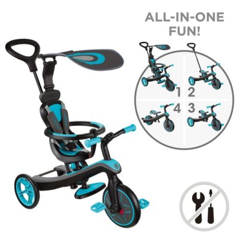 Tricicleta globber explorer 4 in 1 turquoise - poza 1