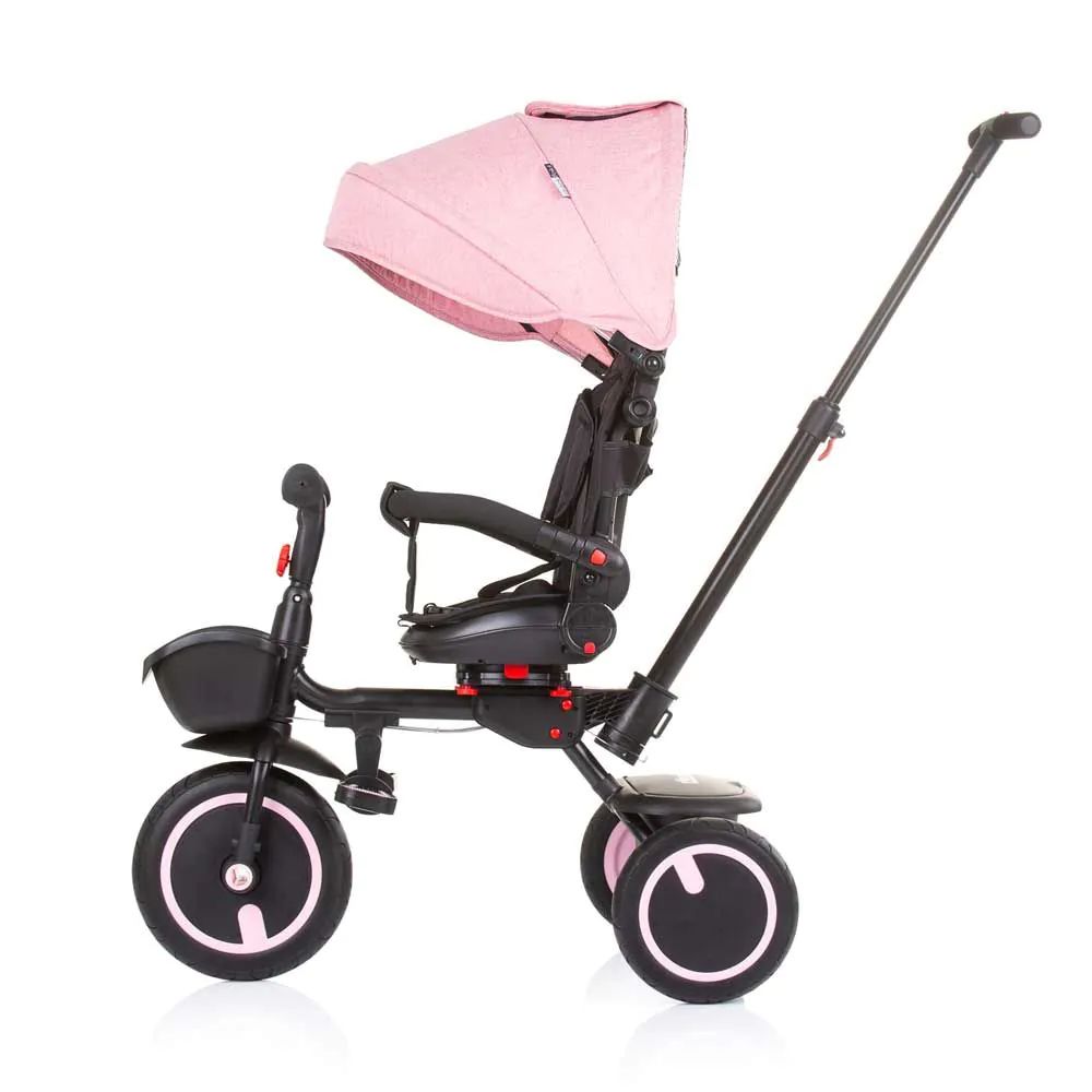 Tricicleta pliabila cu scaun reversibil 360 Chipolino Quick Fold 2023 Pink Water - poza 3