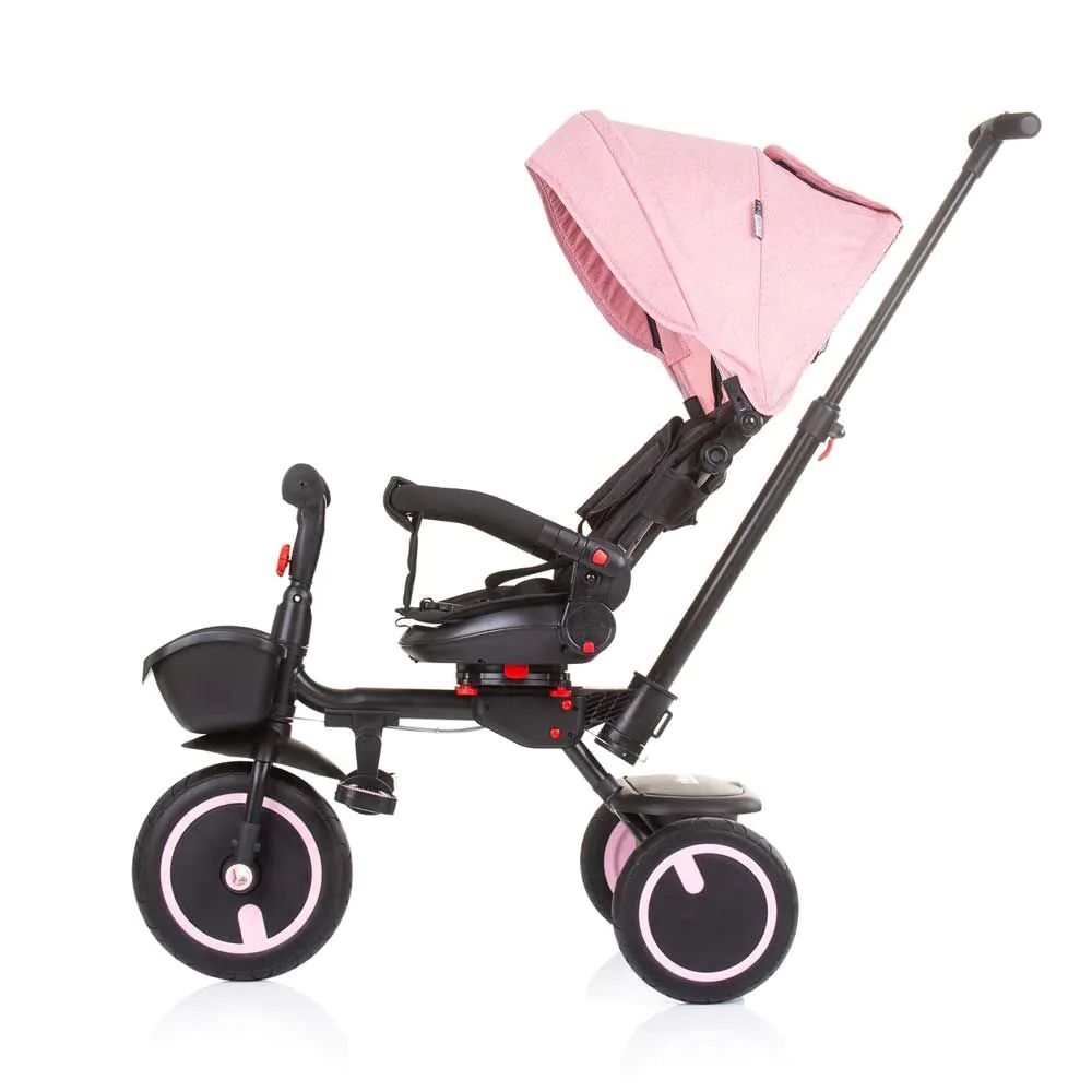 Tricicleta pliabila cu scaun reversibil 360 Chipolino Quick Fold 2023 Pink Water - poza 4