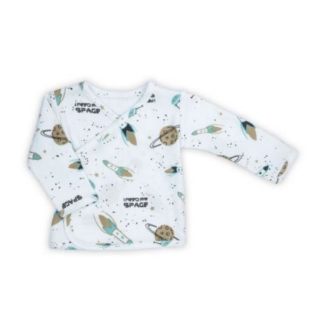 Tricou cu maneca lunga 100% bumbac (182005) Colectia Star Alb Marimea 62 - poza 1