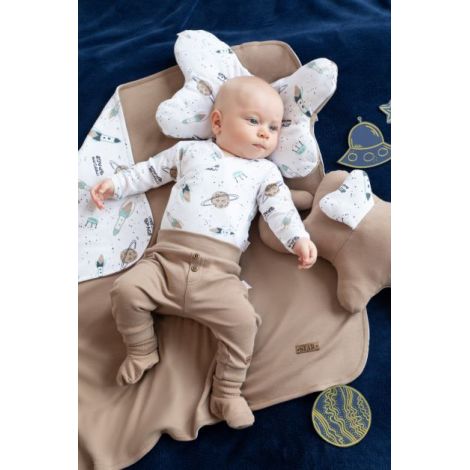 Tricou cu maneca lunga 100% bumbac (182005) Colectia Star Alb Marimea 62 - poza 2