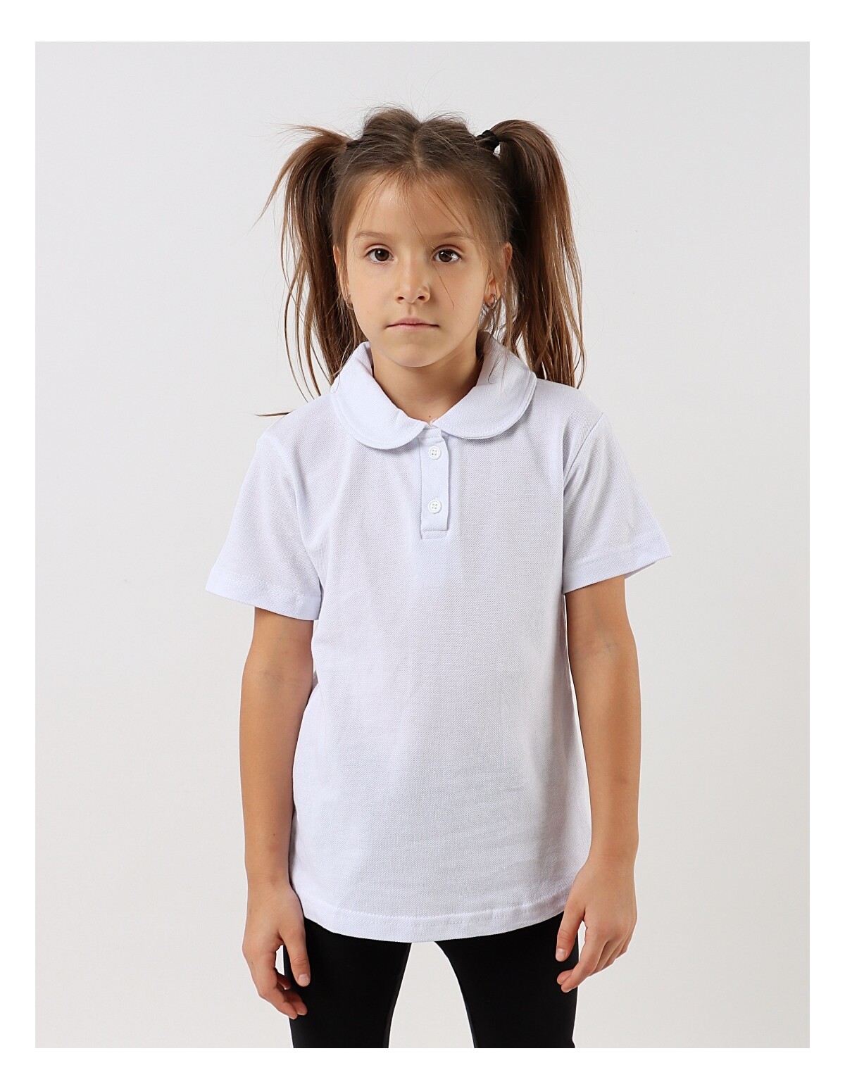 Tricou Polo fetite alb