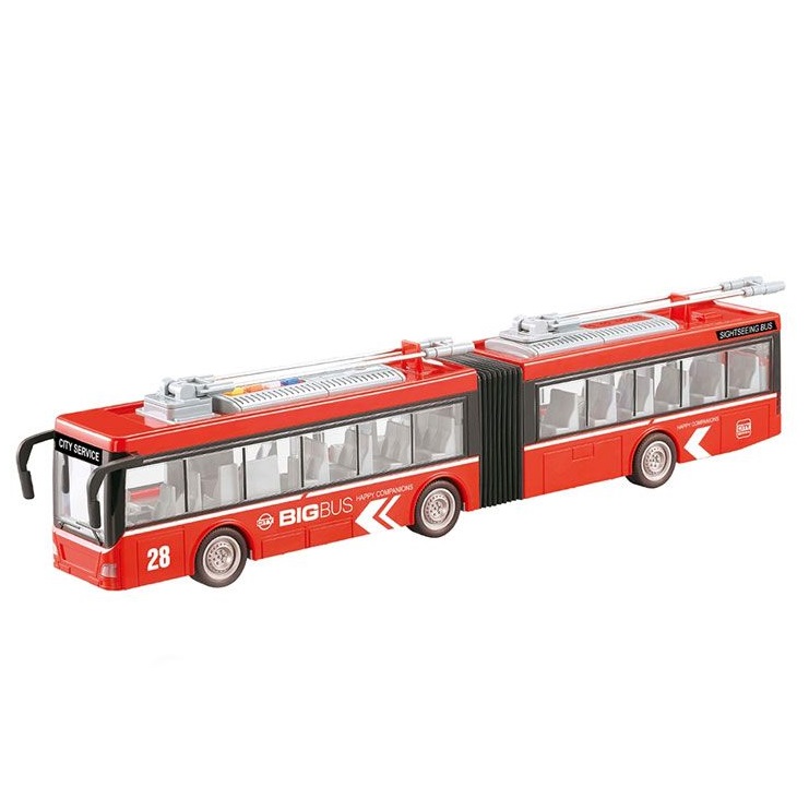 Troleibuz cu sunete si lumini Ocie City Service 1:16 Red - poza 1