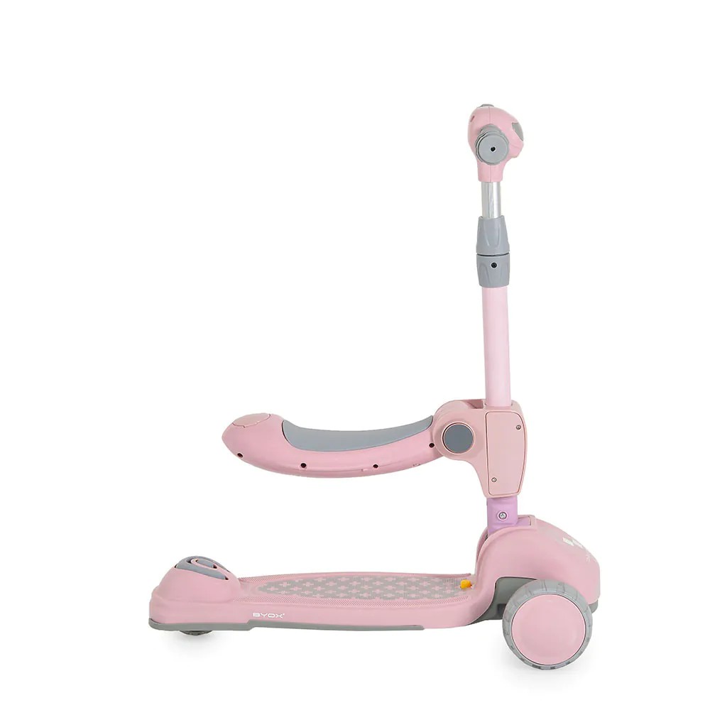 Trotineta 2 in 1 cu 3 roti Byox Checkmate Lace Pink - poza 2