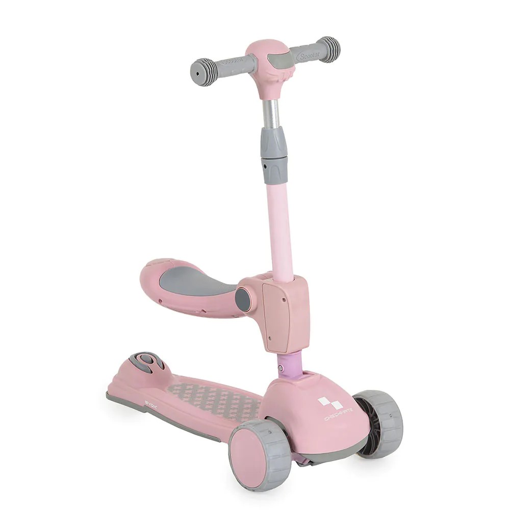 Trotineta 2 in 1 cu 3 roti Byox Checkmate Lace Pink - poza 3