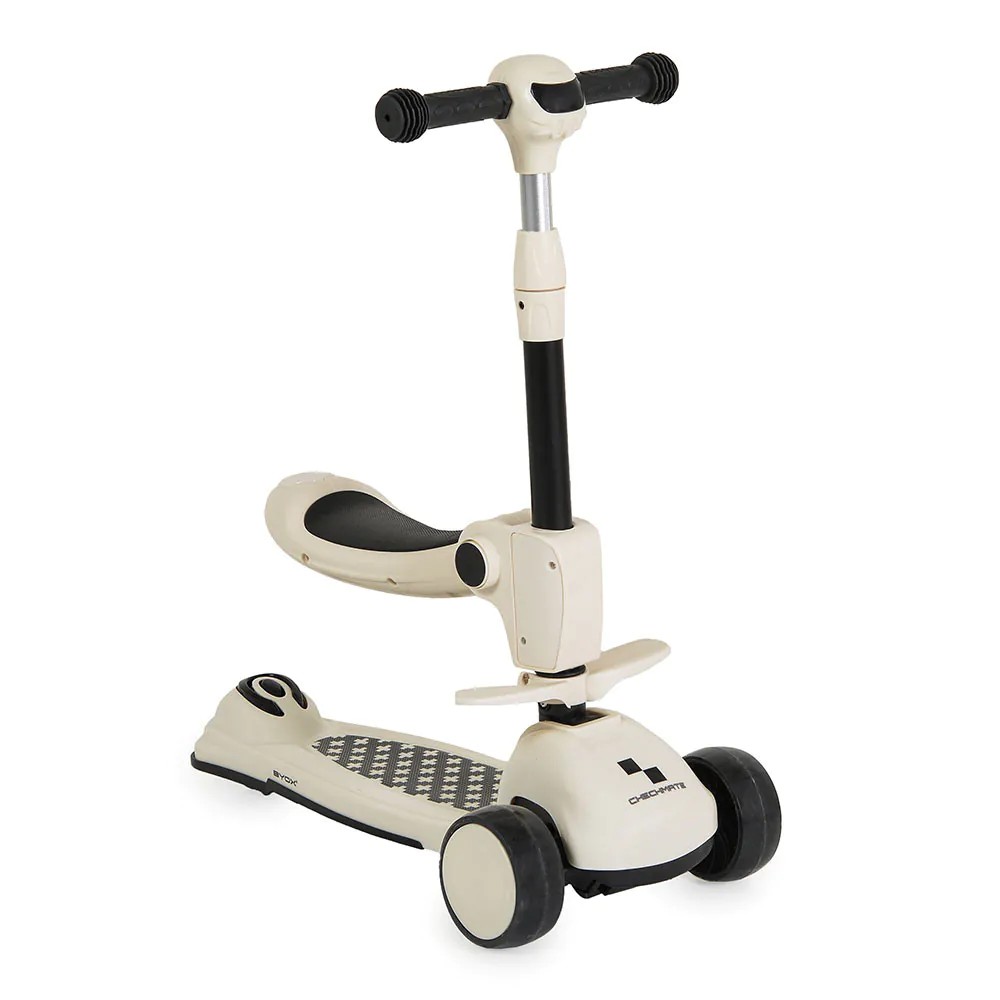 Trotineta 2 in 1 cu 3 roti Byox Checkmate Royal White - poza 1