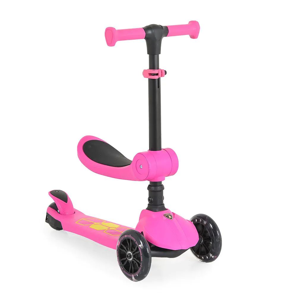 Trotineta 2 in 1 cu 3 roti Moni Lamborghini Roz - poza 1