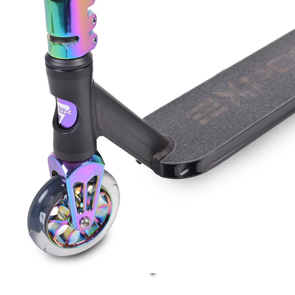 Trotineta aluminiu cu 2 roti unisex peste 10 ani Freestyle Stunt Expose for Tricks curcubeu - poza 4
