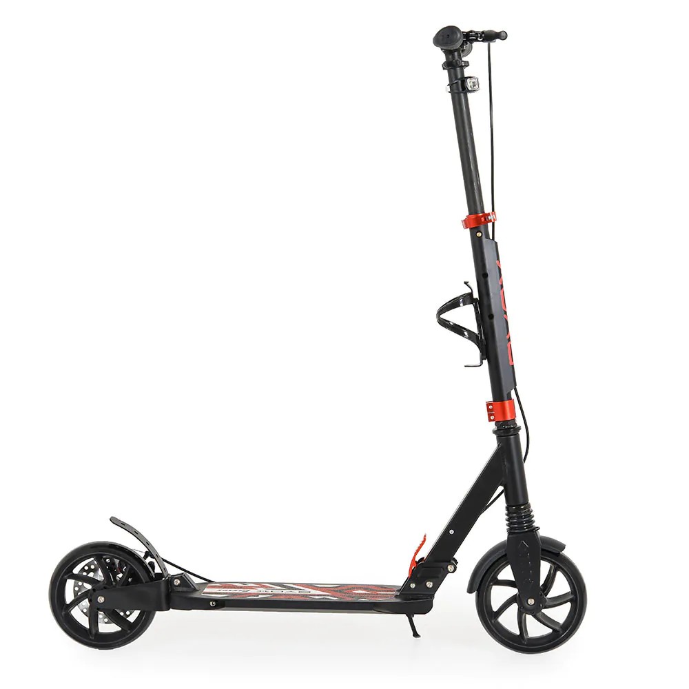 Trotineta aluminiu pliabila cu 2 roti unisex peste 8 ani Byox Plexus negru cu amortizor - poza 3